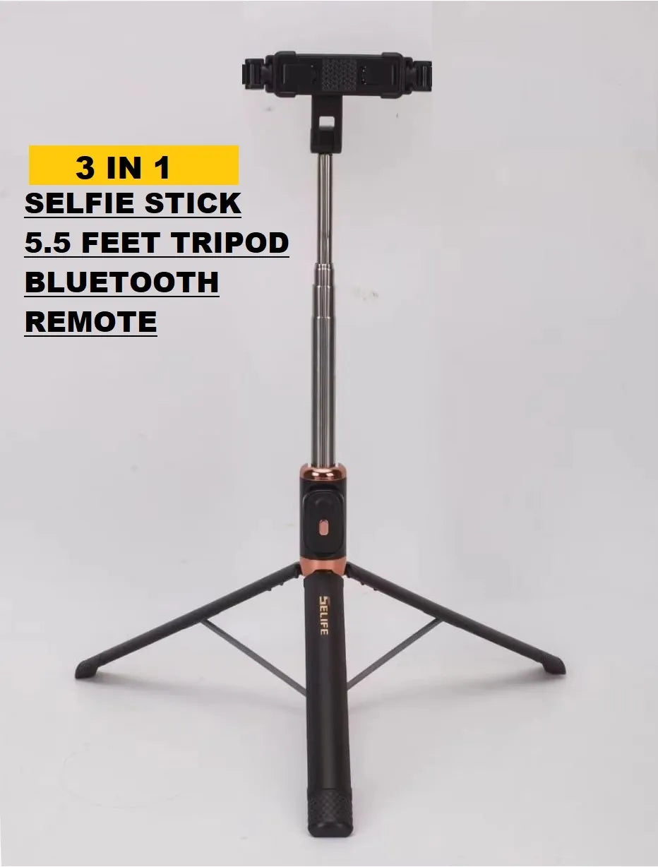 3 IN1 Monopod JC-18H Live Stream Phone Stand with Mirror LED Selfie Stick