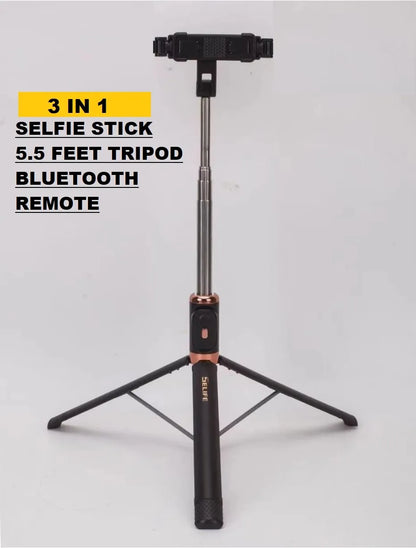 3 IN1 Monopod JC-18H Live Stream Phone Stand with Mirror LED Selfie Stick
